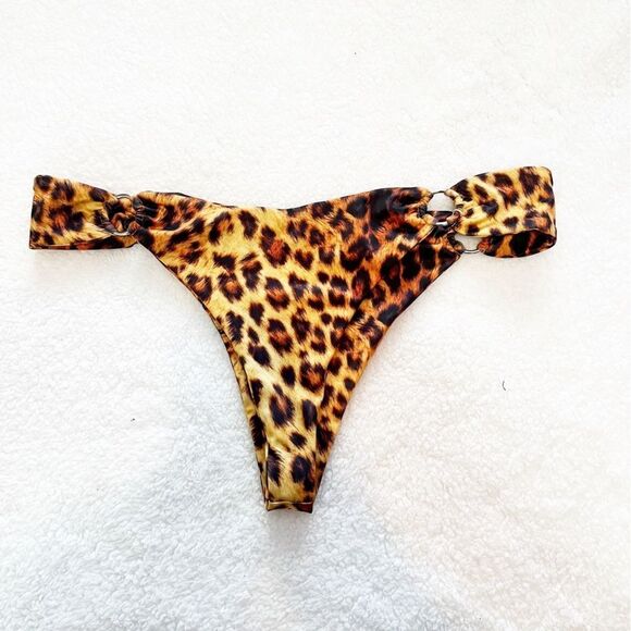 NWOT Joues De Sable Hanna Leopard Low Cut Swim Bottom Size XL - Picture 4 of 6
